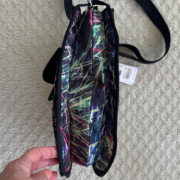 Kipling Crossbody/Shoulder Bag Splash Rainbow Abstract Print Black/Multi NWT - Picture 7 of 16